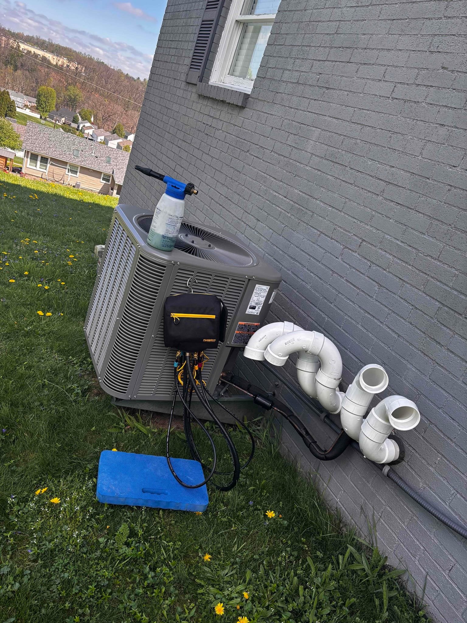 Wahl Family Heating, Cooling and Plumbing technician on a service call