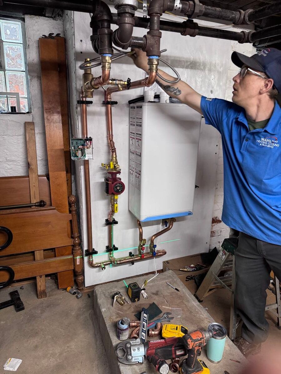 Tankless water heater installation